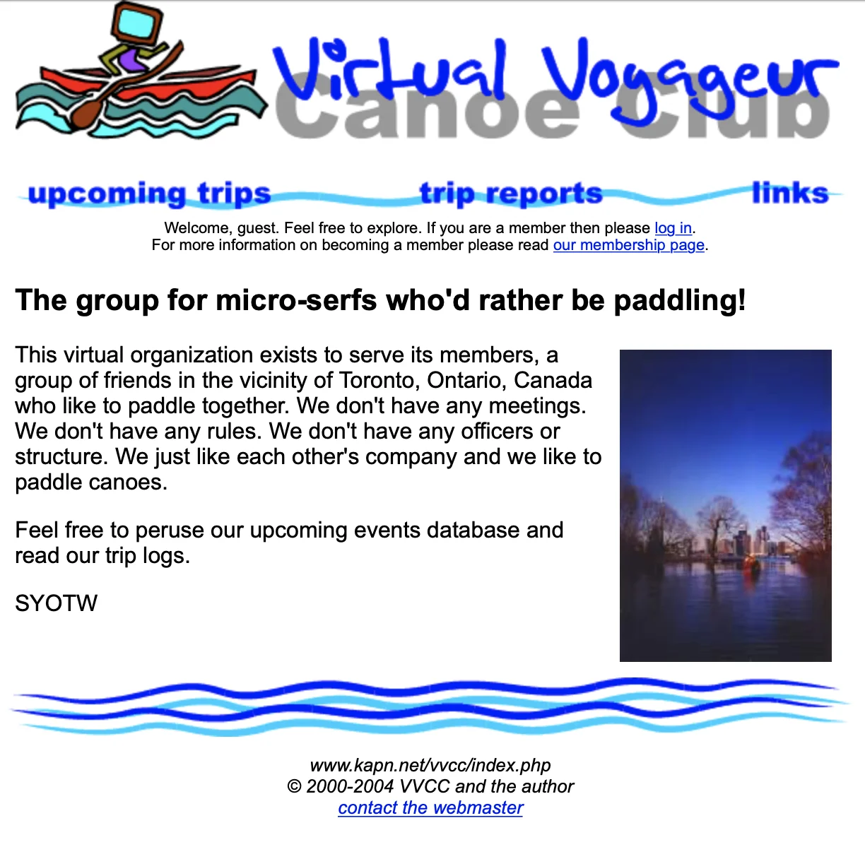 Screenshot of the homepage circa 2004