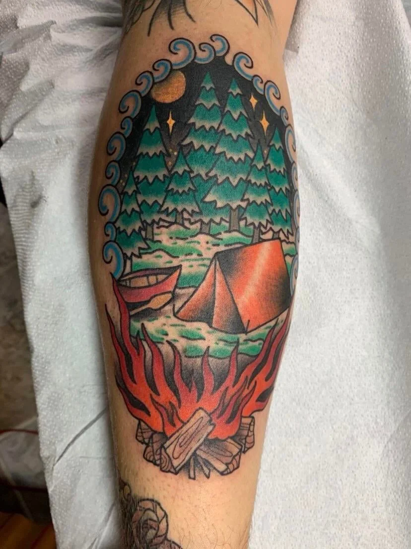 Check Out This Great Canoeing Tattoo