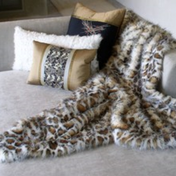 Obi-Silk Pillows and Leopard Faux Throw designed by Jennifer Ashton, Allied ASID