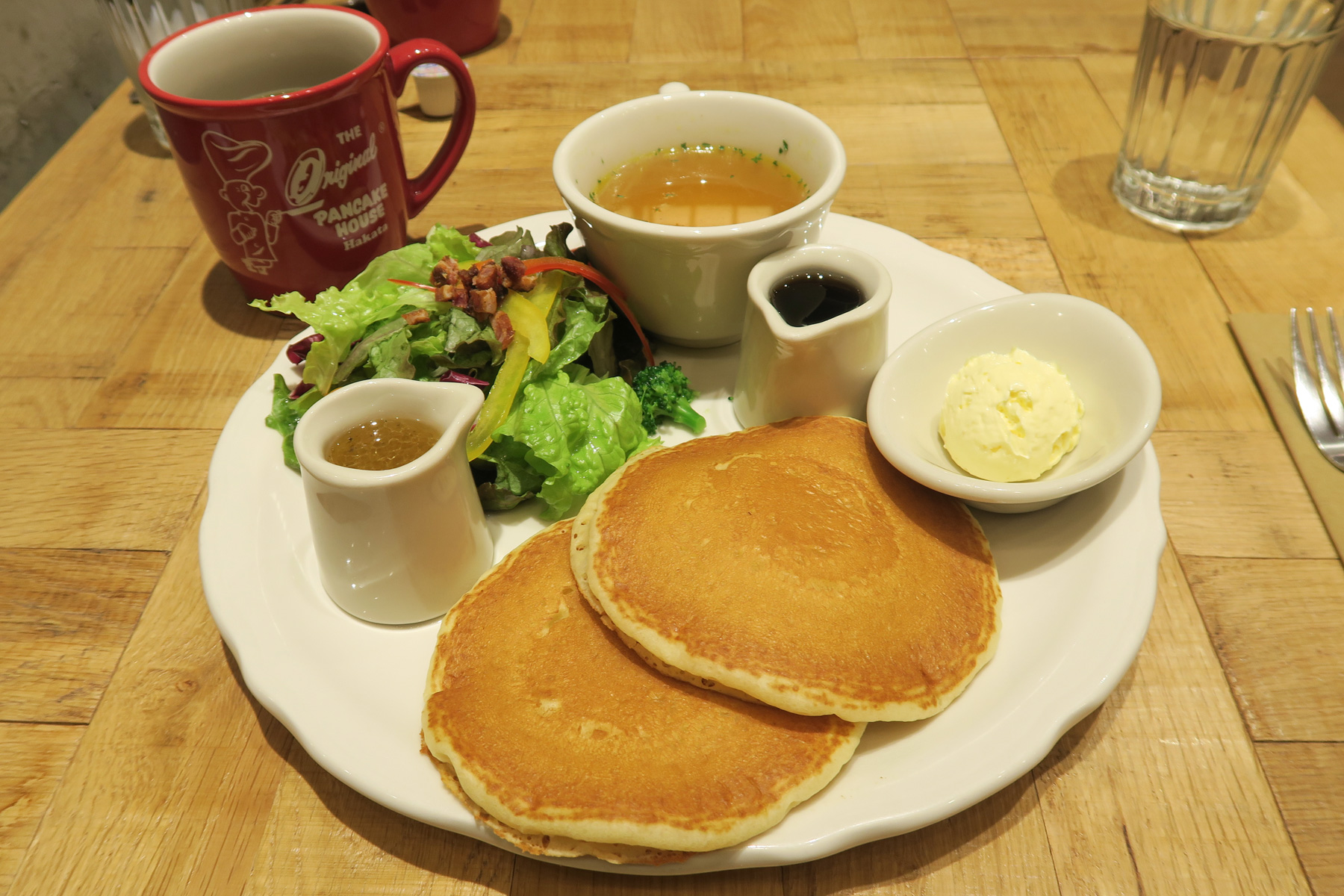 Buttermilk Pancake Set with Soup and Salad