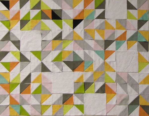 Disappearing squares on point.