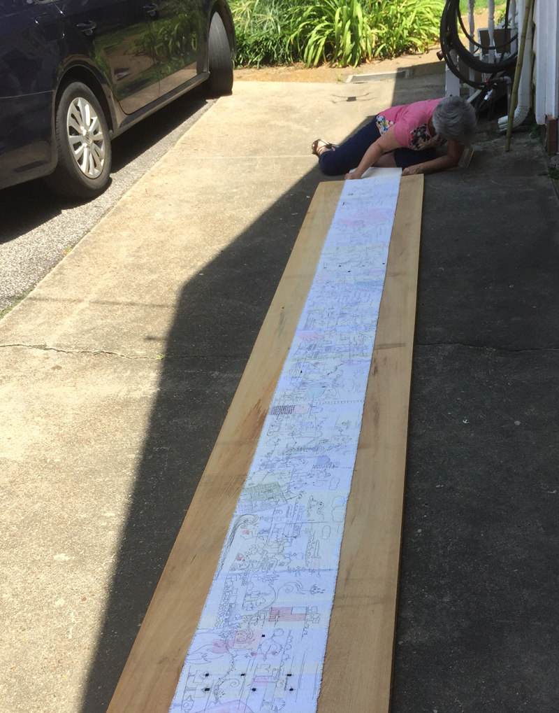 We even tried it outside with his drone. That’s me ducking as the drone came over the scroll. Crazy.