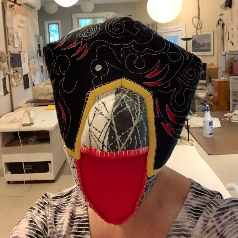  Masks with character, made with quilts with no character.  