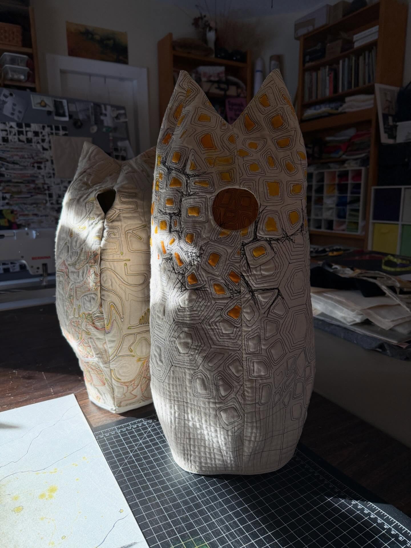 Today&rsquo;s stitching. Another one..aghast. #stitching #freemotionquilting #fiberart #art #aghast