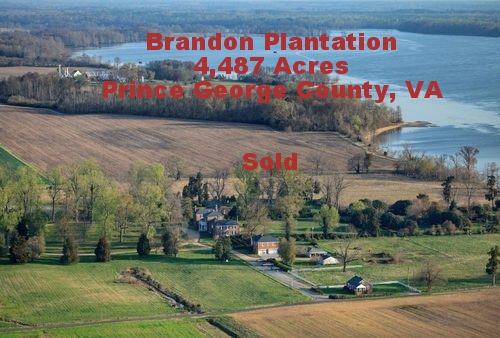  BRANDON PLANTATION Acreage FSA Tract Number: 541Total Acres: 4,487 acres FSA Cropland: 1,576.97 acres FSA Double Crop Acres: 669 acres Timberland: 2,848 acres Balance: 63 acres (House sites, roads, etc.) Location Prince George County, Virginia, 108 miles south of Washington DC, 30 miles southeast of Richmond, Virginia and 62 miles northwest of Virginia Beach, Virginia.. Description Brandon Plantation is a contiguous 4,487-acre plantation located in Prince George County, Virginia, on the James River and Upper Chippokes Creek approximately 30 miles southeast of Richmond, Virginia. It is one of the oldest continuous farming operations in the United States and is one of the finest working farms in Virginia. The circa 1765 brick residence is cited in the National Register application as “one of the most sophisticated of Virginia’s eighteenth century structures. Next to Monticello, it is probably the most purely palladium Virginia home of its Period.” The residence and curtilage cover approximately 60 acres, including roughly 30 acres of grounds and gardens running to the river. Brandon Plantation is a single parcel and contiguous tract of land that is well suited for timber and row crop production. The topography of the farm is level to gently sloping and it has extensive frontage on the James River and the Upper Chippokes Creek. The row crop ground is situated on the riverside of the property and the timberland primarily on the opposite end. The fields are unusually large for this region of Virginia and thus more efficient to farm. Brandon Plantation is a highly productive farm and well managed for row crop and timber production. Crop Bases Wheat: 655.9 acres/ 60 bu. direct yield Corn: 623.5 acres/ 108 bu. direct yield Soybeans: 737.3 acres/ 29 bu. direct yield Barley: 40.3 acres/ 59 bu. direct yield Soils The Pamunkey Soil Series is the predominant soil type on Brandon Plantation. The Virginia Association of Professional Soil Scientist selected Pamunkey as the Virginia State Soil. Pamunkey is considered to be the best soil type in Virginia and is designated as a Class 1 soil with 0-2% slopes. The predominant Pamunkey soil and the expansive row crop acreage is truly rare in Virginia, particularly on farms as large as Brandon Plantation. Pamunkey soils have a high natural fertility and produce high yielding crops. They are deep, well drained, and nearly level. Typically, they have a sandy loam surface layer and sandy clay loam subsoil underlain by sandy and loamy substrata. They were the first soils used to grow crops by the settlers in Jamestown and probably the reason the settlements survived. The soil was named after a nearby river that was named for the Pamunkey Indian Nation that also farmed this rich soil. The other soil types of significance include Argent silt loam, Bojac loamy sand, and Bolling silt loam. Improvements Barn/Sable: 50x150 (two-story brick with hay storage) Barn/Stable: 40x151 (two-story brick with hay storage) Steel Utility Shed: 48x100 Steel Utility Shed: 40x50 Stable: 34x55 Stable: 34x55 Pole Building: 30x80 Pole Building: 30x55 (two-story) Pole Building: 53x118 Pole Building: 28x70 Pole Building: 26x28 Pole Building: 50x56 Lean-to: 3x93 Lean-to: 26x38 Lean-to: 18x150 Garage/Shed: 22x40 Machine Shed: 10x6 Tile Silo with Copper Roof Farm Office: 60x18 11 Dwellings and 2 Apartments The farm has a grain storage facility that the farmer is currently using to store approximately 62,000 bushels of corn. County Road Frontage Brandon Road Upper Brandon Road Willow Hill Road Chippokes Road James River Road Point Road