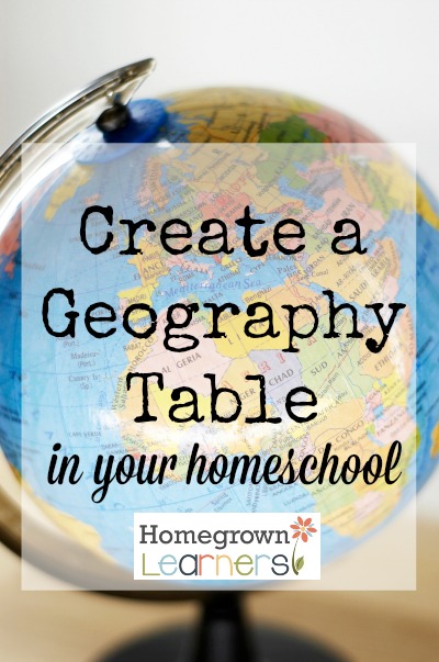 Create a Geography Table in your Homeschool