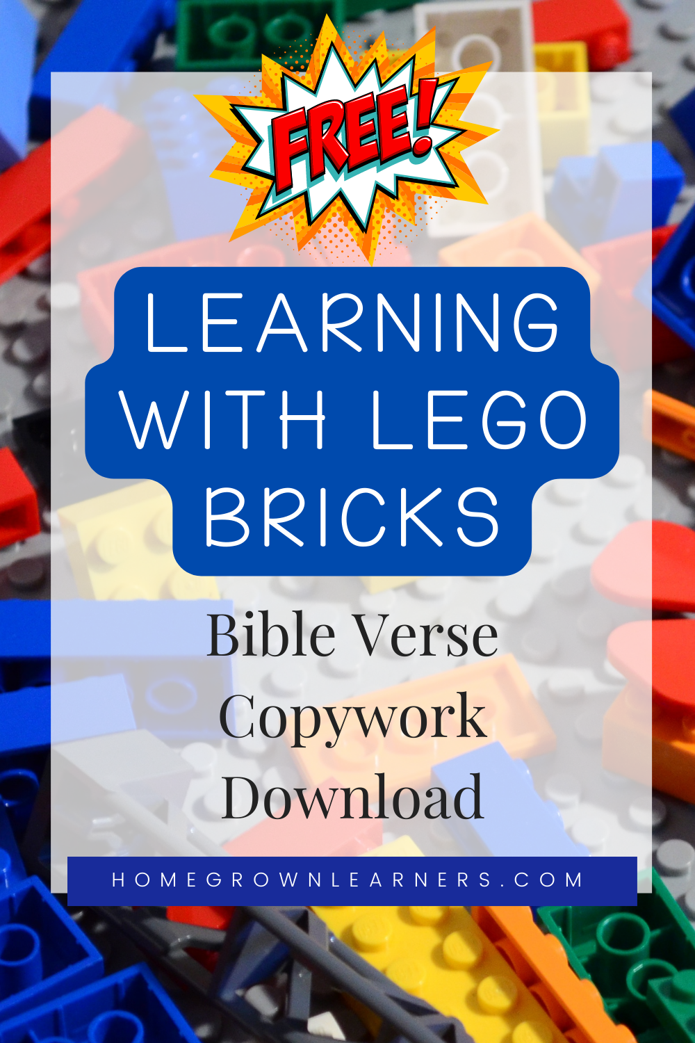 Learning with LEGO Bricks - Free Bible Verse Copywork Download