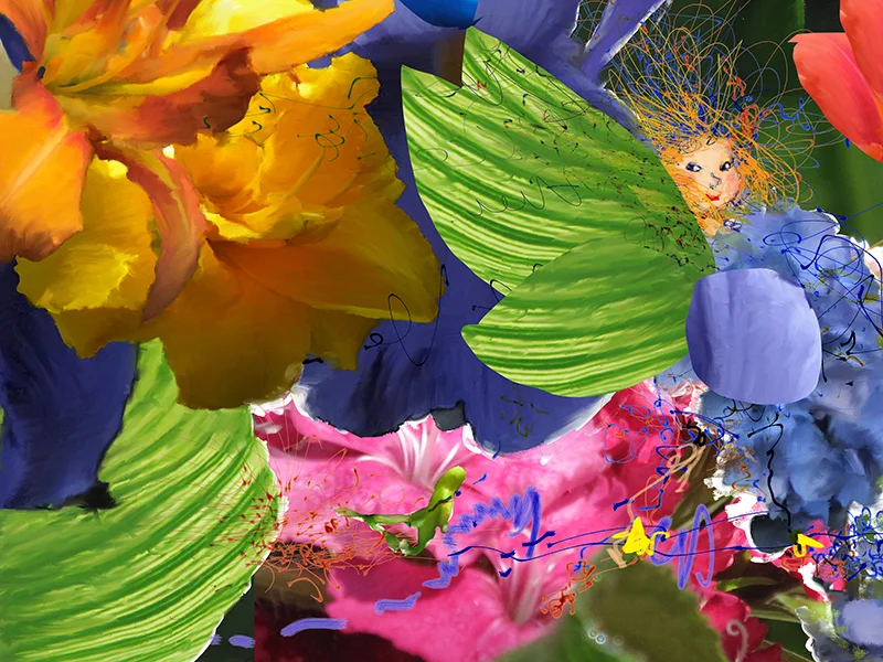 Little Girl In Plants