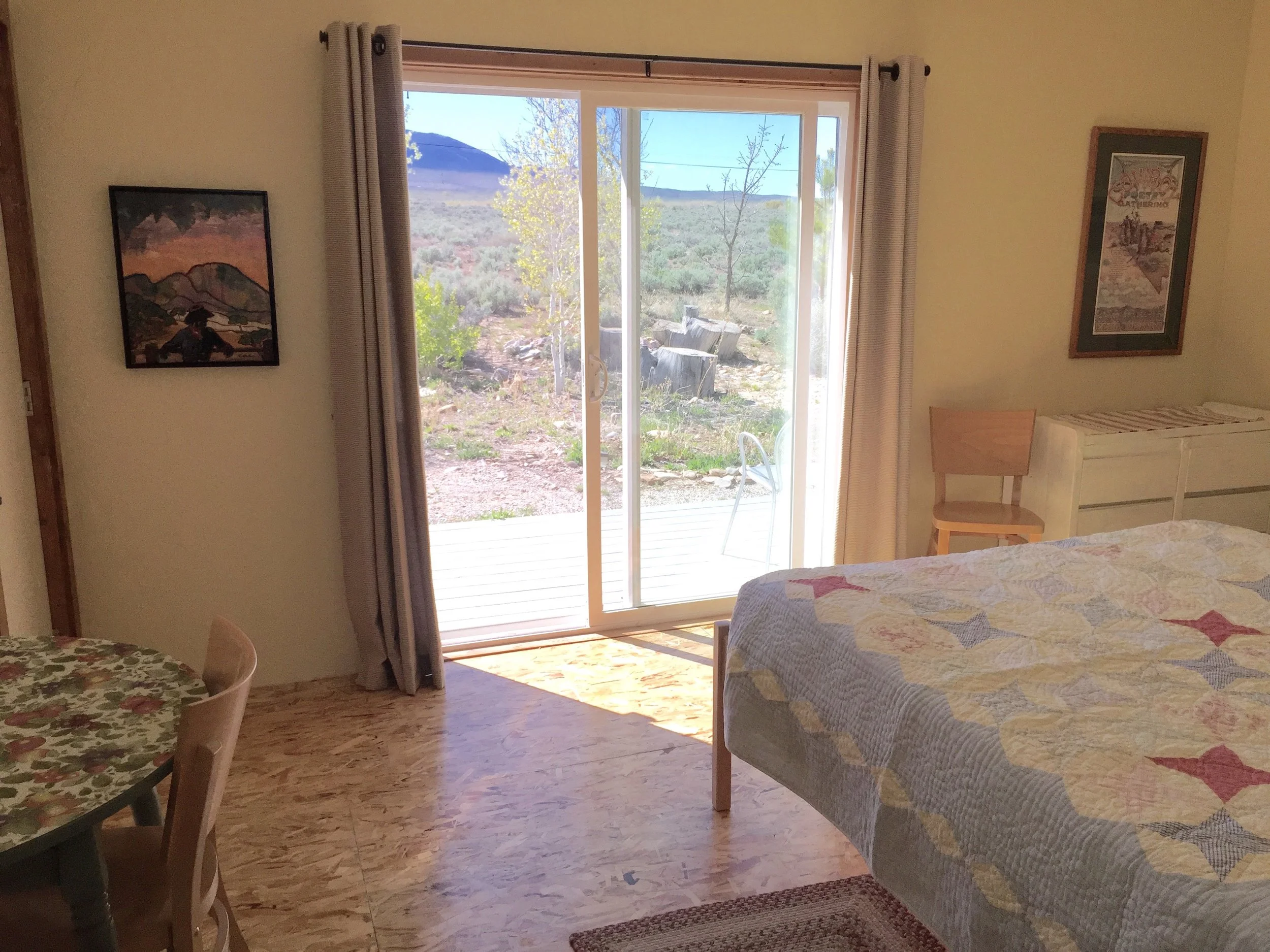queen-sized bed, great view of great basin national park.