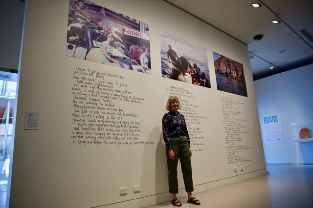 BOARD curated by Meryl Ryan: “With an eye to fresh takes, relevance and multidisciplinary practice, and in line with the outdoors character of the concurrent season, this exhibition recognises the board as a ubiquitous feature of Australian life and consequently fertile ground for the visual arts. The selected artists mine board-based subcultures – specifically surfing and skateboarding – for their dynamic imagery and performance potential as well as metaphysical and narrative associations. In so doing, they draw the audience into a worldview, and not simply the ‘ride’, to challenge stereotypes and describe survival, ethical concerns or emotional conditions. These artists also broach questions about the creative act, and art in our present-day world. Features works by Vernon Ah Kee, Gerry Bobsien, Shaun Gladwell, Nancy Kilgour, Brett McMahon, Tracey Moffatt, Nell, John Turier (with emerging artists from Hunter St TAFE), Gerry Wedd, John Witzig, Jud Wimhurst, Anne Zahalka and vintage surfboard loans from collector Tony Brown.”