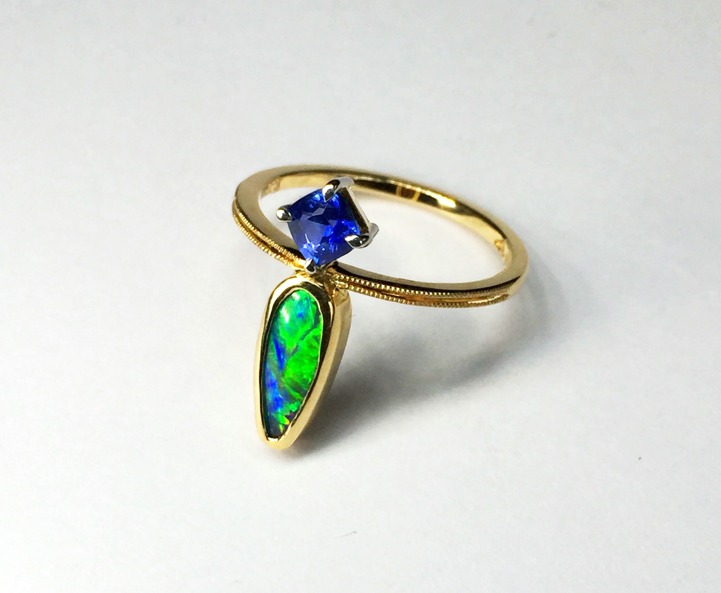 Sapphire and Opal 18ct Gold dainty ring 6.jpg