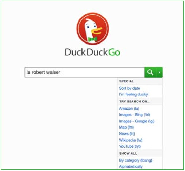 Duck Duck Go allows for a single filter entered by key command or selecting from drop down menu.