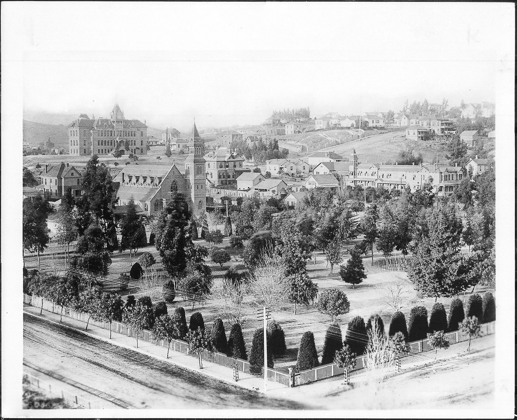 The park in 1872, looking north toward the Normal School and Bunker Hill. Mary's house is out of frame to the right.