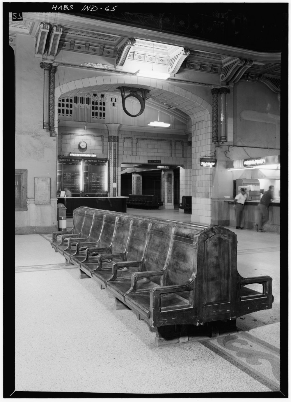  Waiting Room at Union Station, Jackson Place &amp; Illinois Street, Indianapolis, Ind. (Aug. 1970). Image via Library of Congress. 