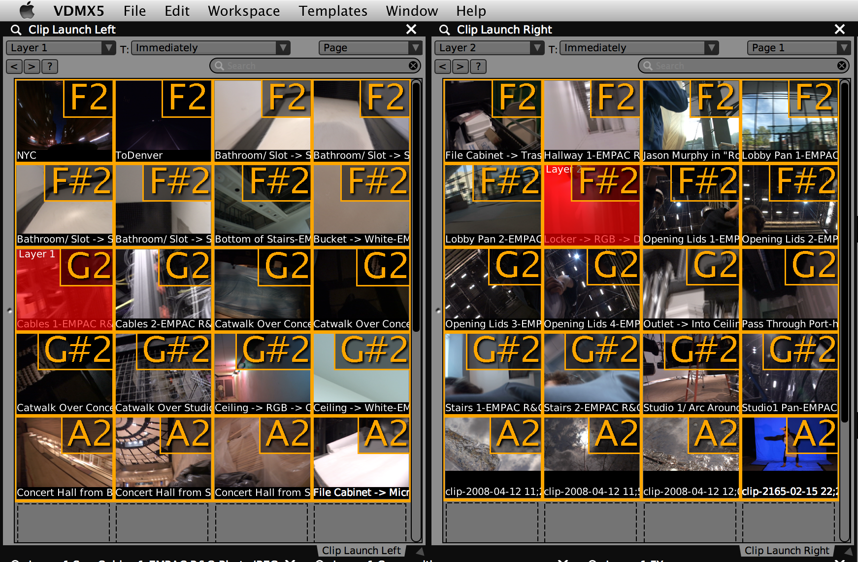 Left and Right Media Bins for Layer 1 and Layer 2 respectively..