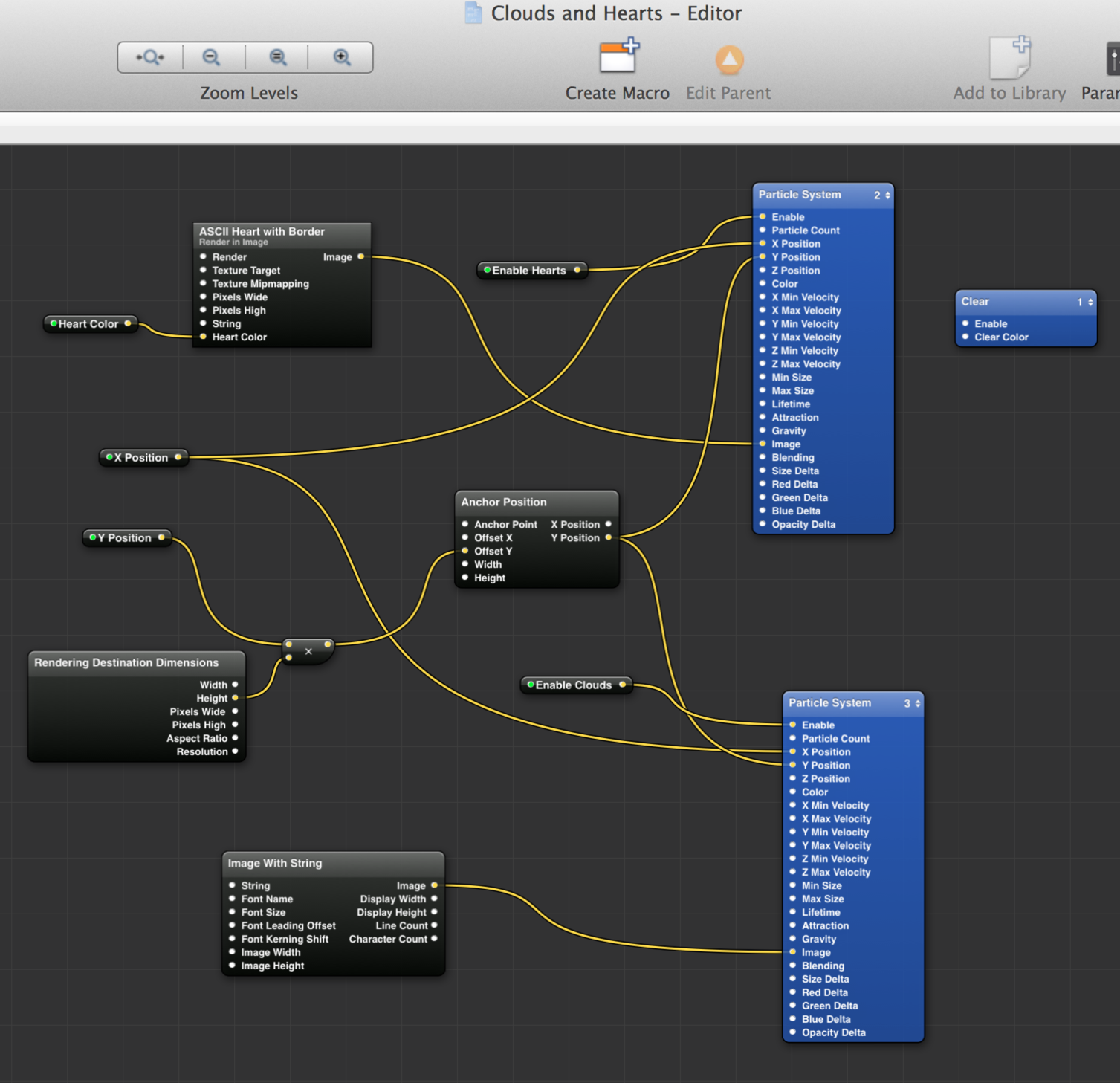 Open and modify the Quartz Composer composition to add your own custom input parameters .