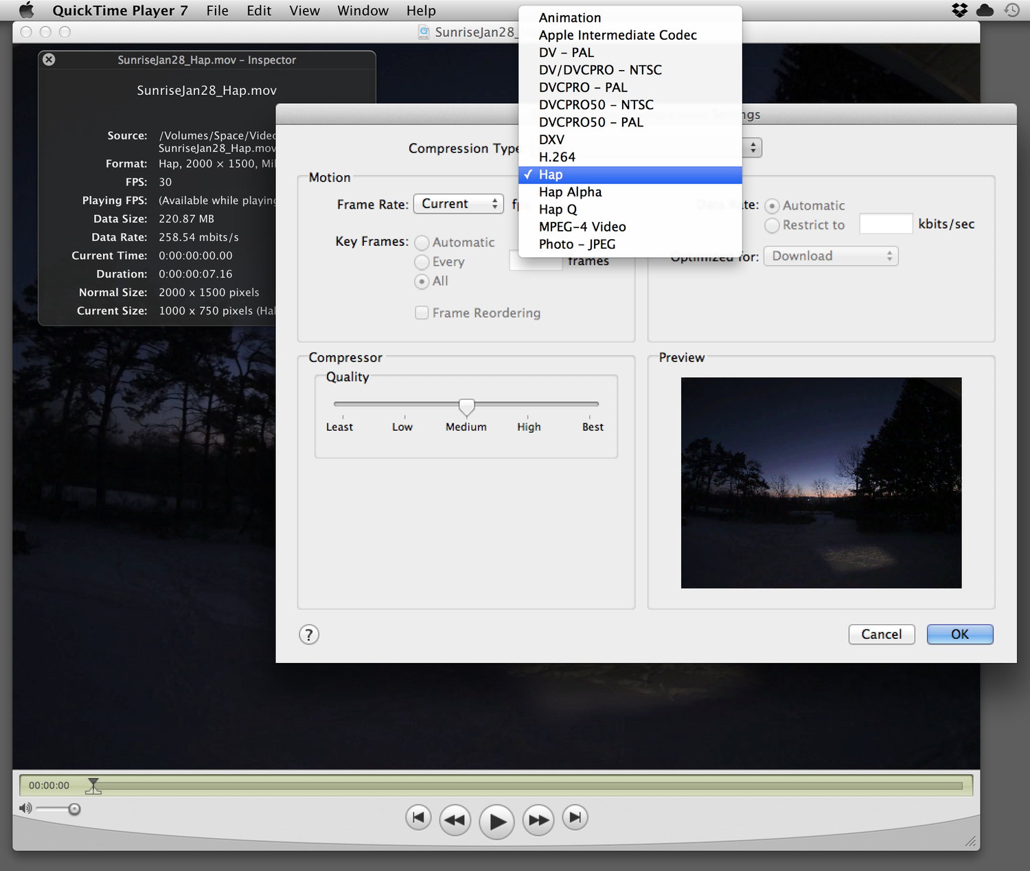 Converting movies to the Hap video codec — VDMX - MAC VJ SOFTWARE