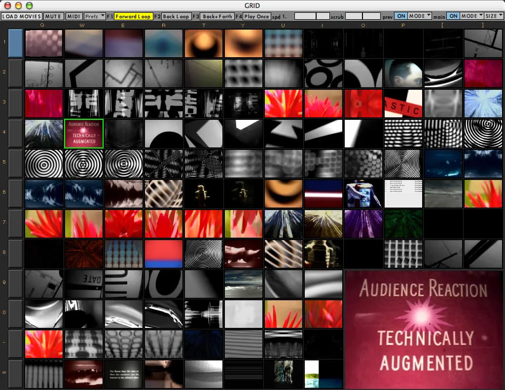 Screenshot of the original version of VIDVOX Grid.