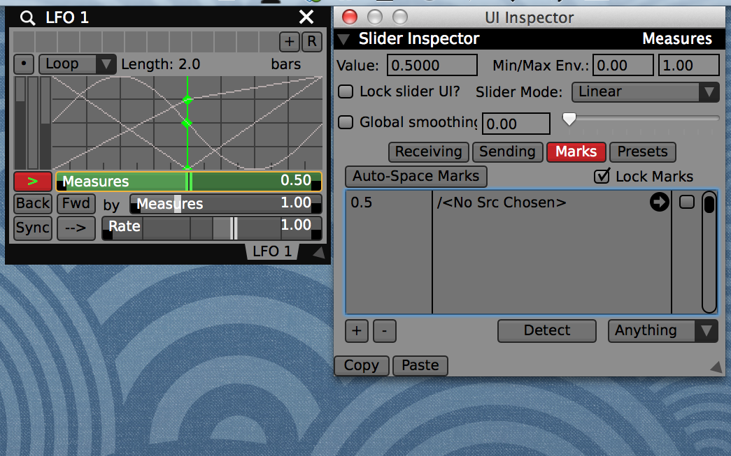 From the UI Inspector add a "Mark" at the 0.5 position on the time slider to easily jump to the exact center value by mouse click.
