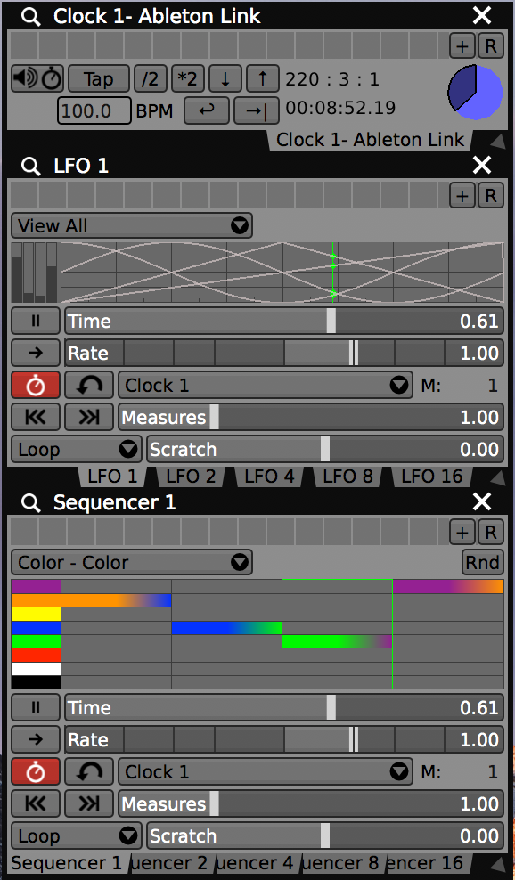 Synchronize the timing of LFOs and other Clock driven data-sources.