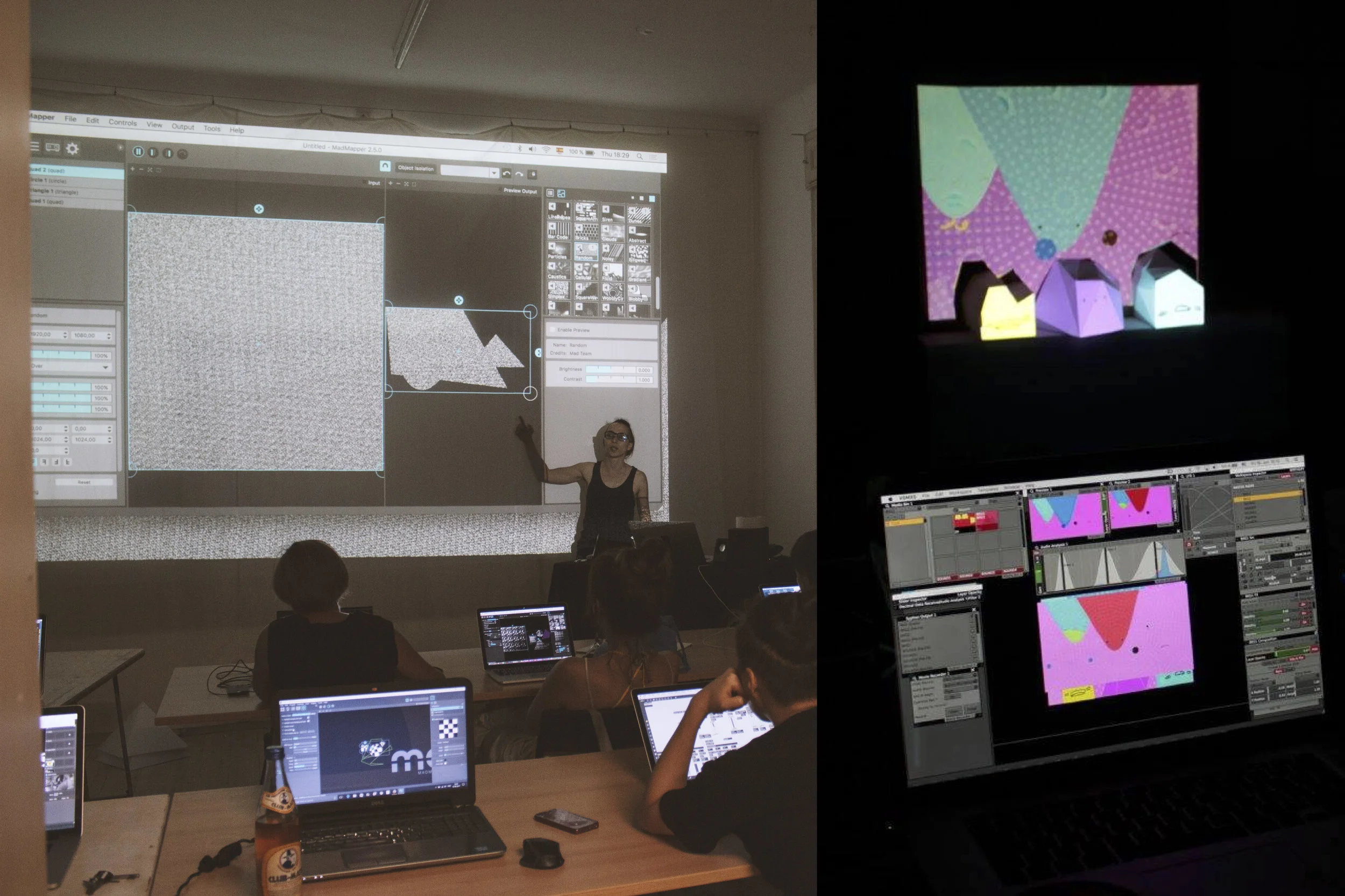 Topics include working with VDMX and Mad Mapper