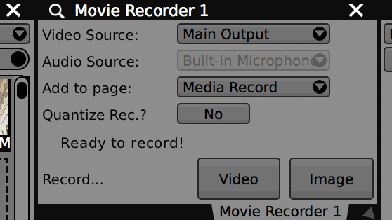 Use the Movie Recorder to capture video and images to disk.