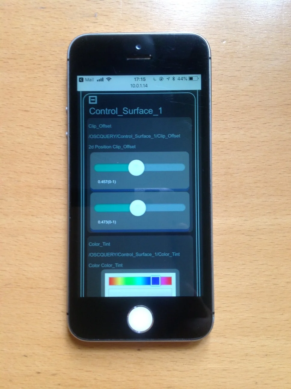 The corresponding interface viewed in Safari on an iPhone.