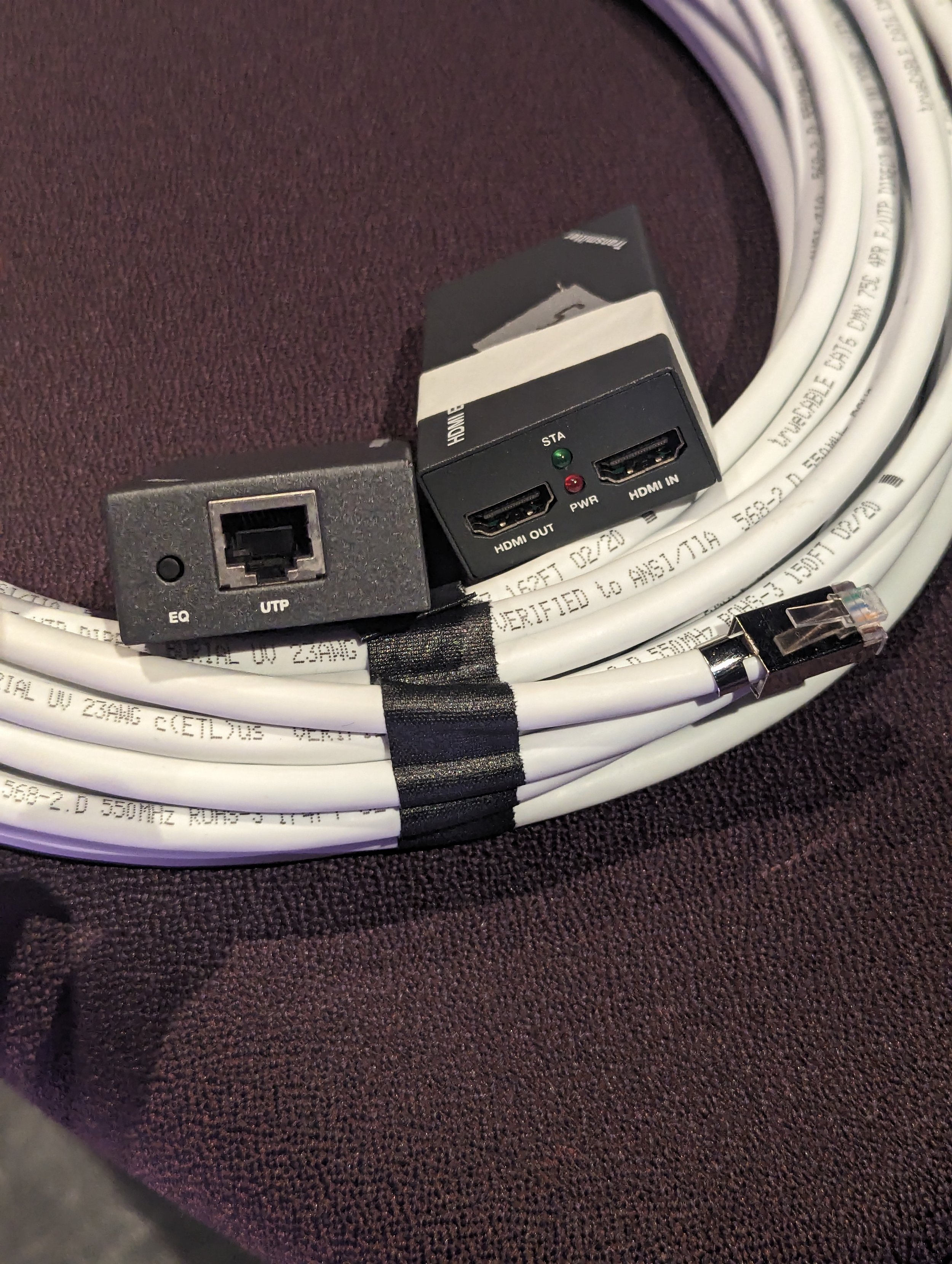 HDMI over RJ45 &lt;$20 w/ shielded Cat6 cable