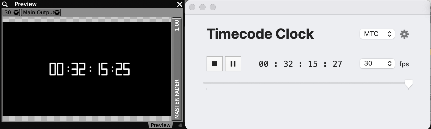 Receiving and Displaying MIDI Time Code (MTC) with ISF