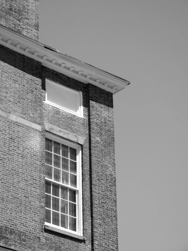 Brick, roof top, window, window pane, Beacon Hill, Charles street meeting house