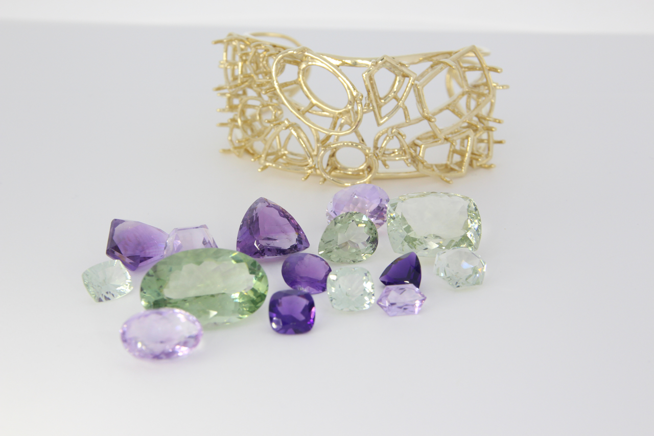 Wax model now cast in 14kt Yellow Gold waiting for gemstones to be set....