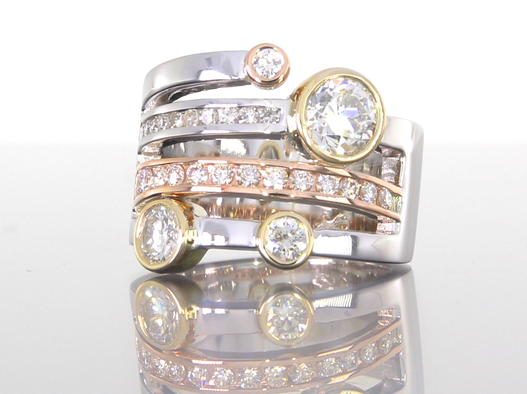 The finished design from the old ring above the image