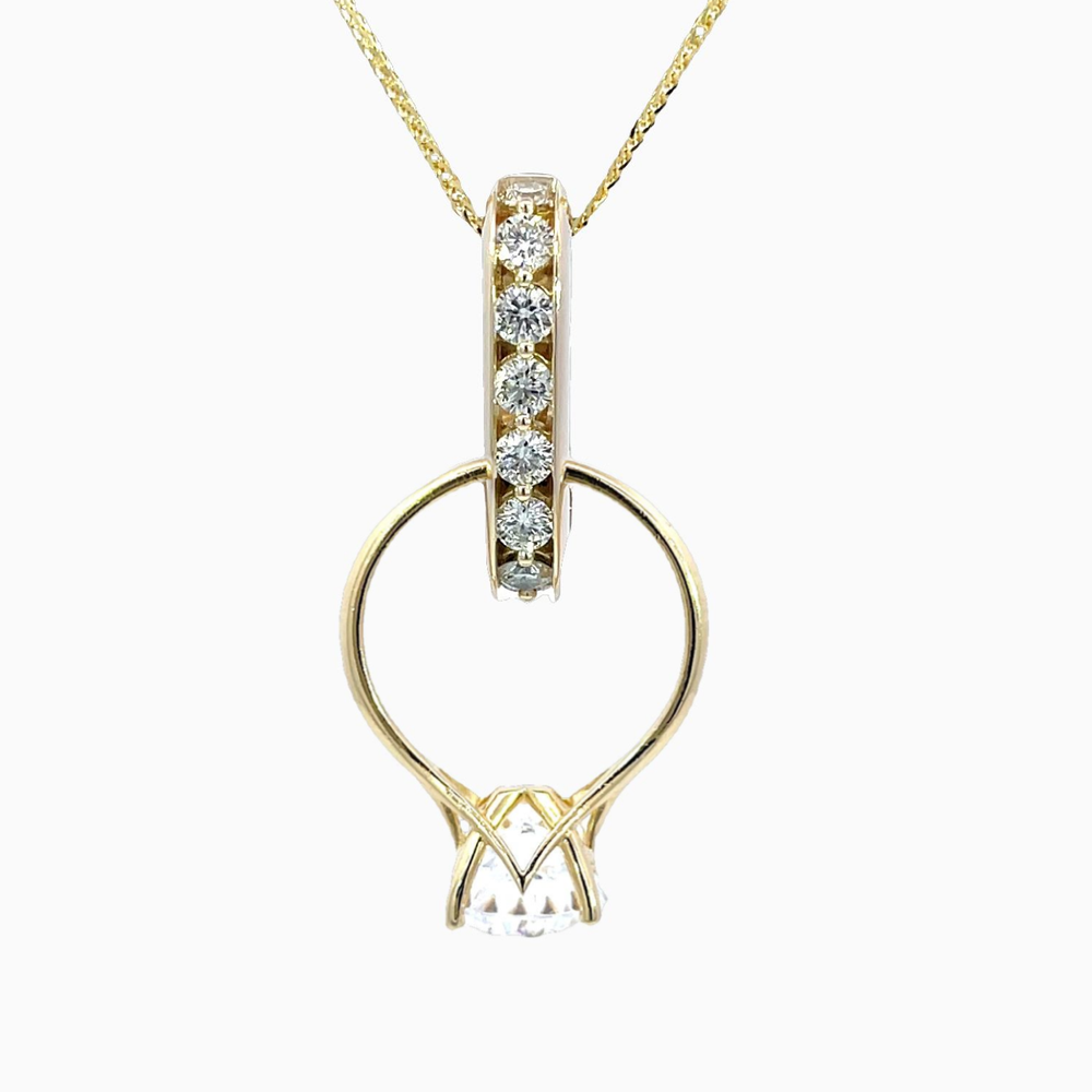 Design Your Own Diamond & Gold Charm Necklace  Personalized charm necklace,  Charm holder necklace, Key charm necklace