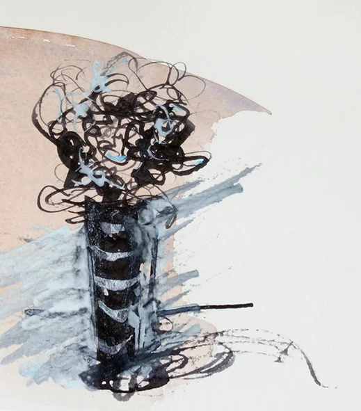 Gesture with Blue and Gray