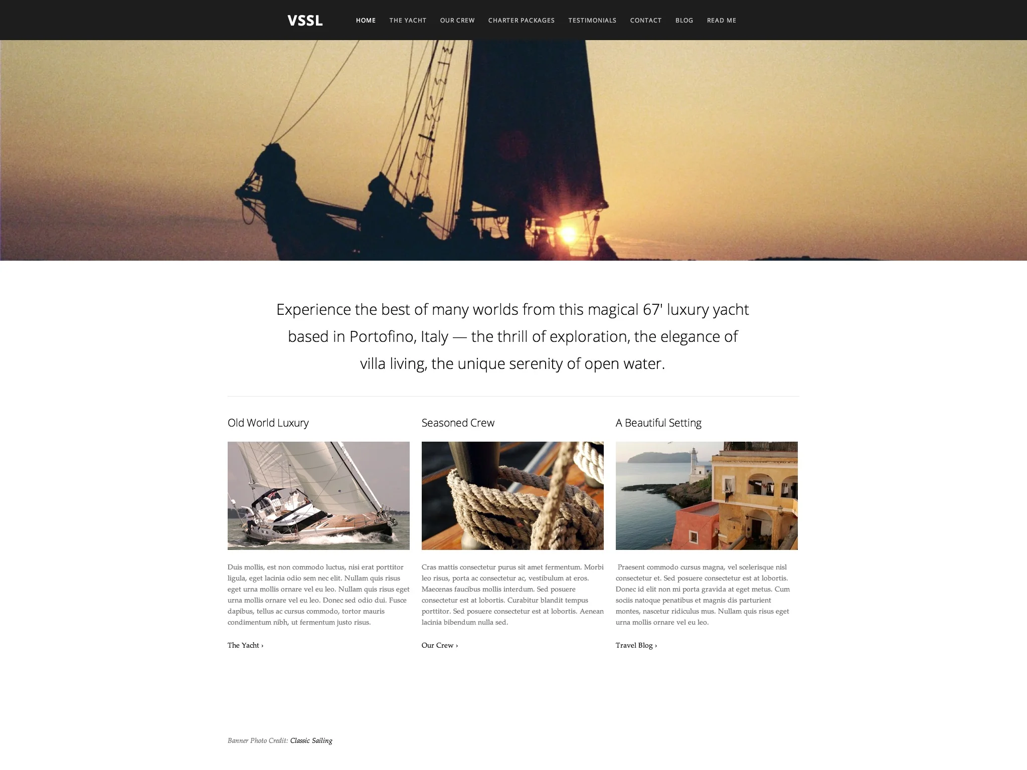 Top Navigation: Above Banner