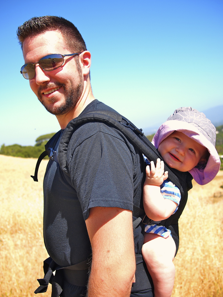 Eric and Lila hiking in California