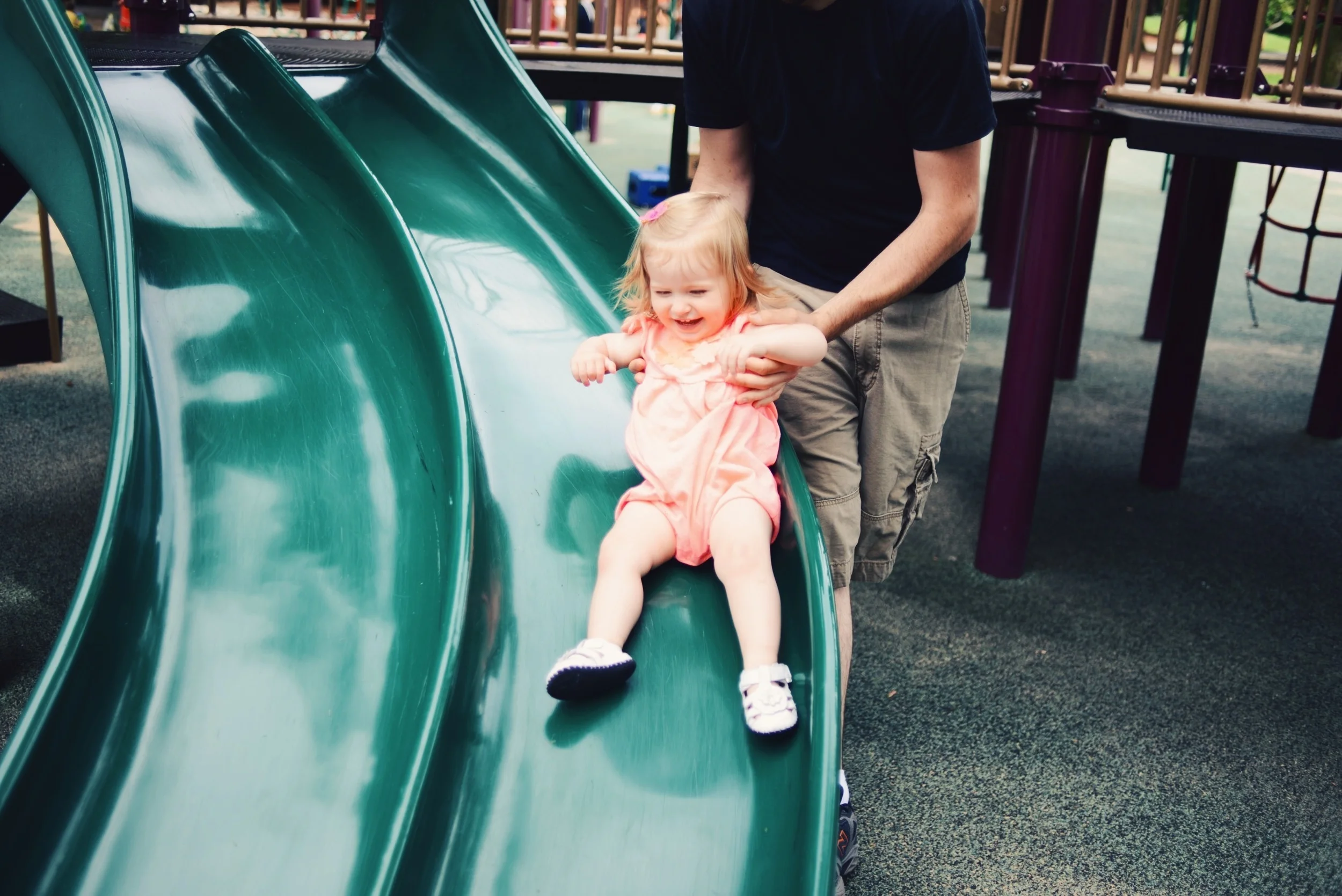 Lila loves the slide