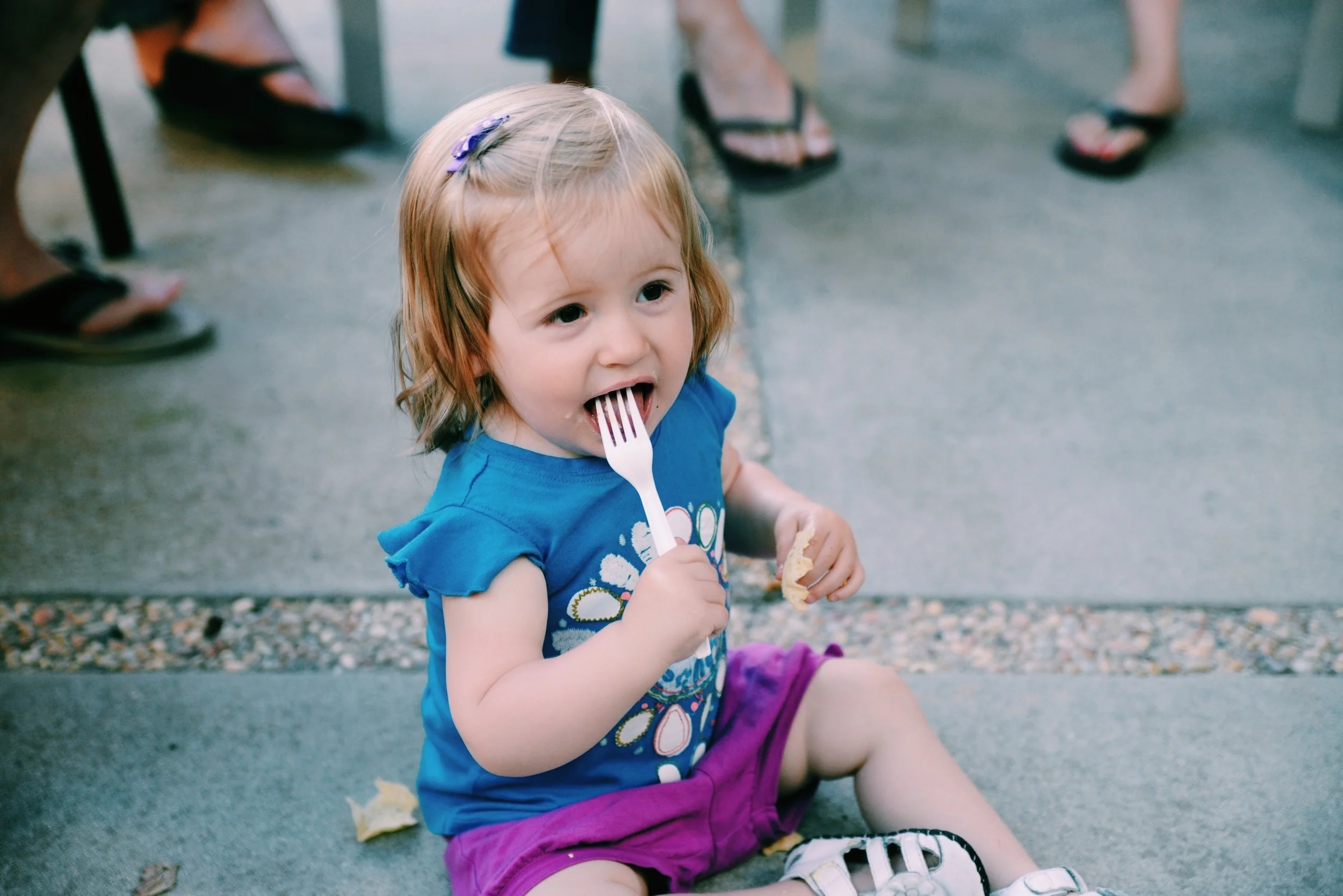 Lila showing off her mad fork skillz.