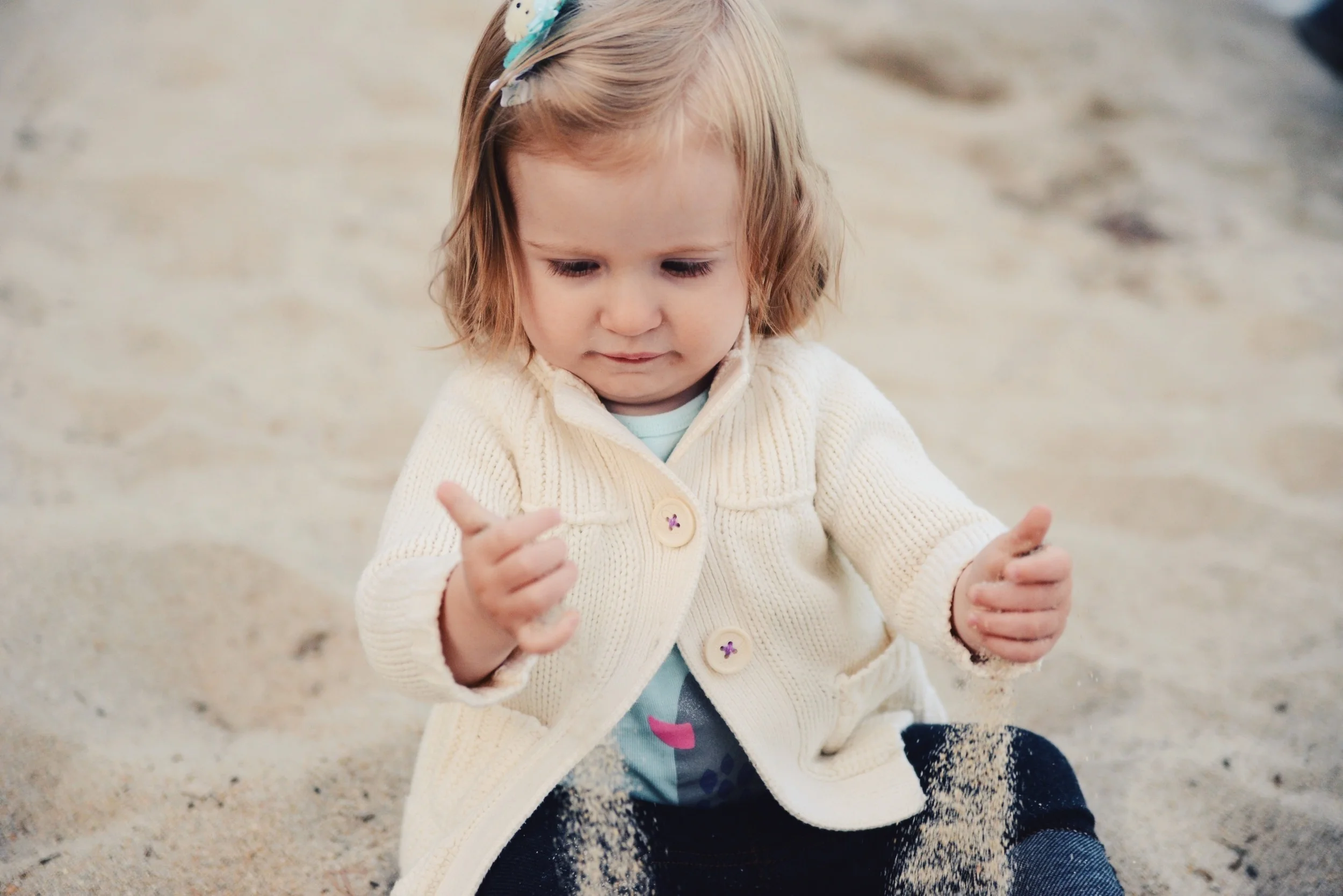 Inspecting the sand