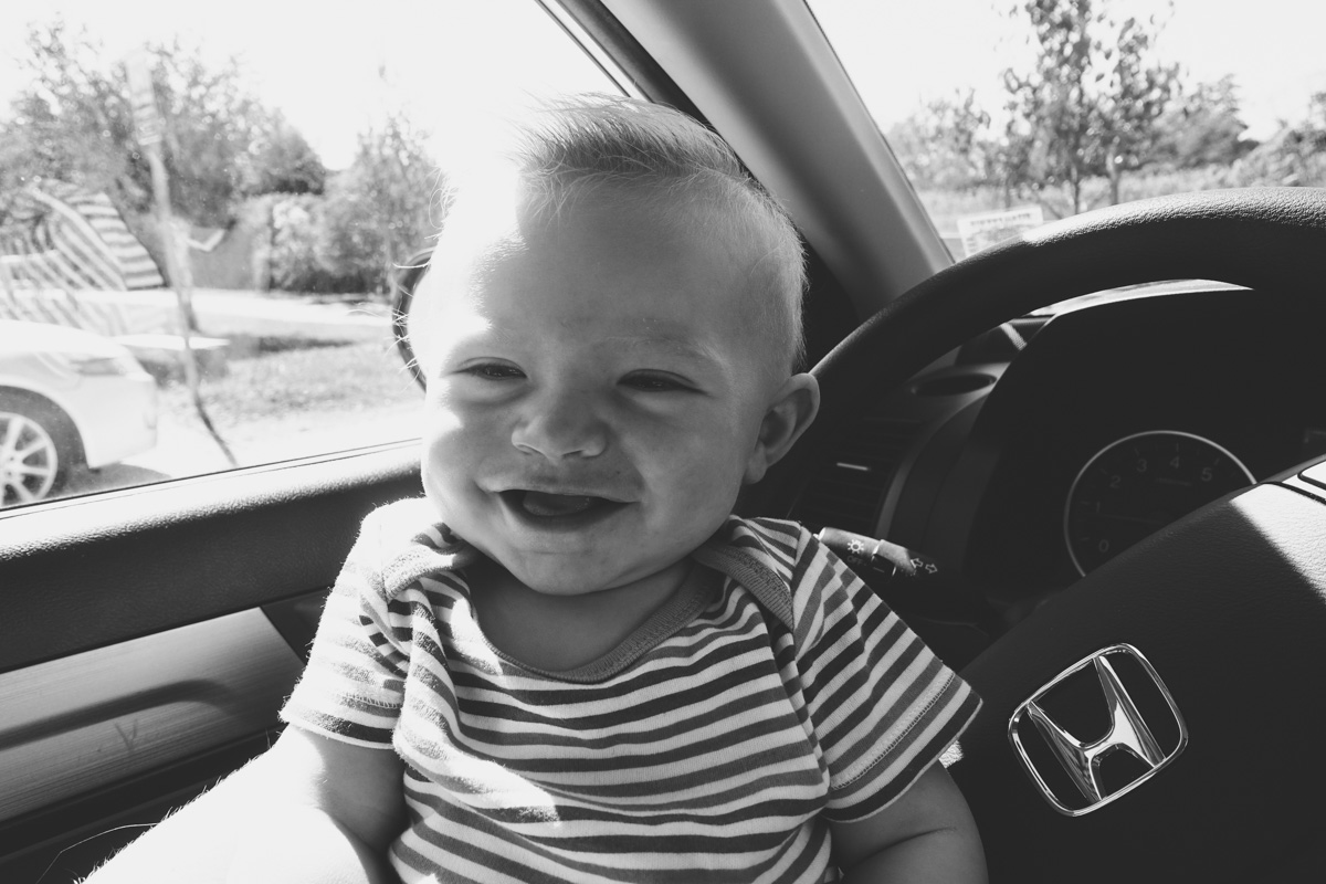 1:30pm: Happier post-nursing session in the parking lot.
