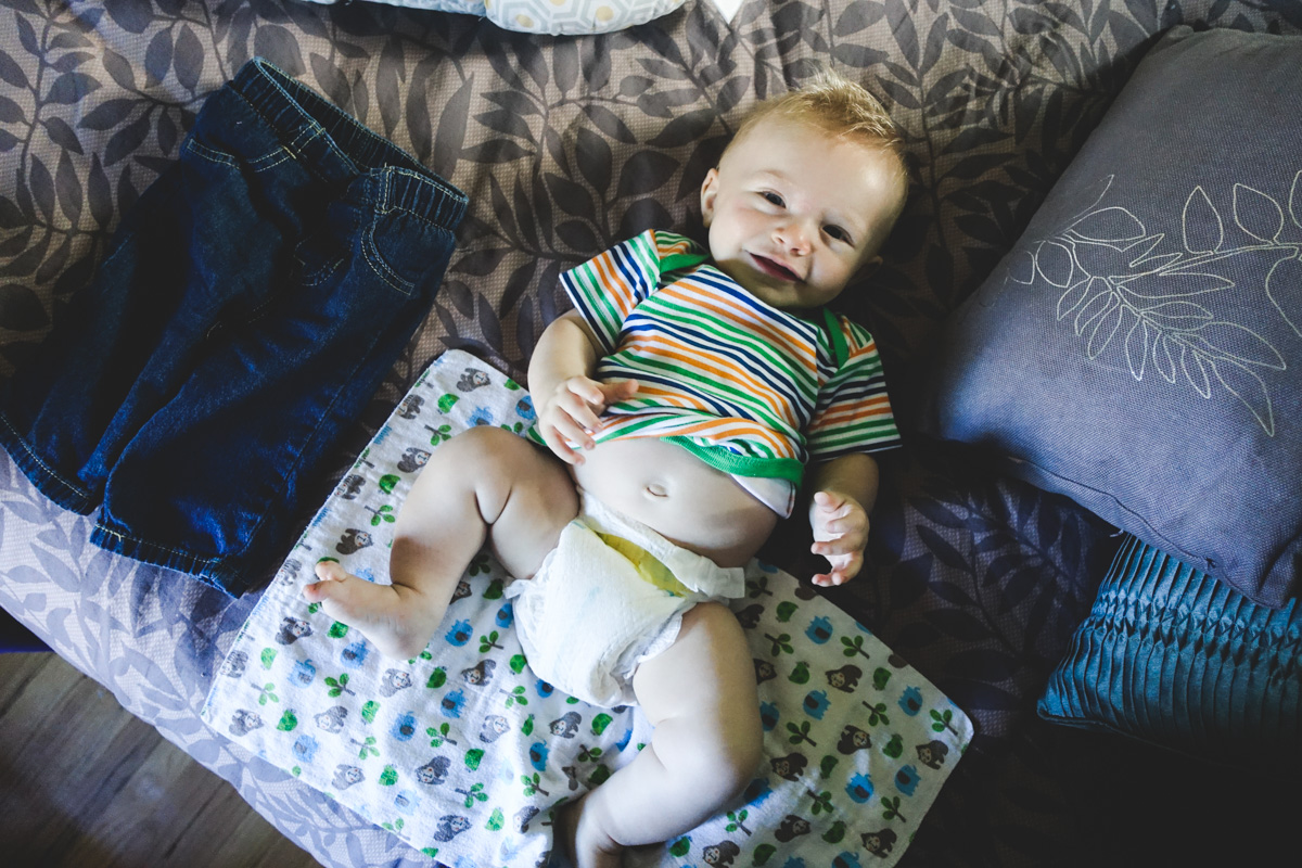 2:35pm: Time for a diaper change! Exciting stuff here!