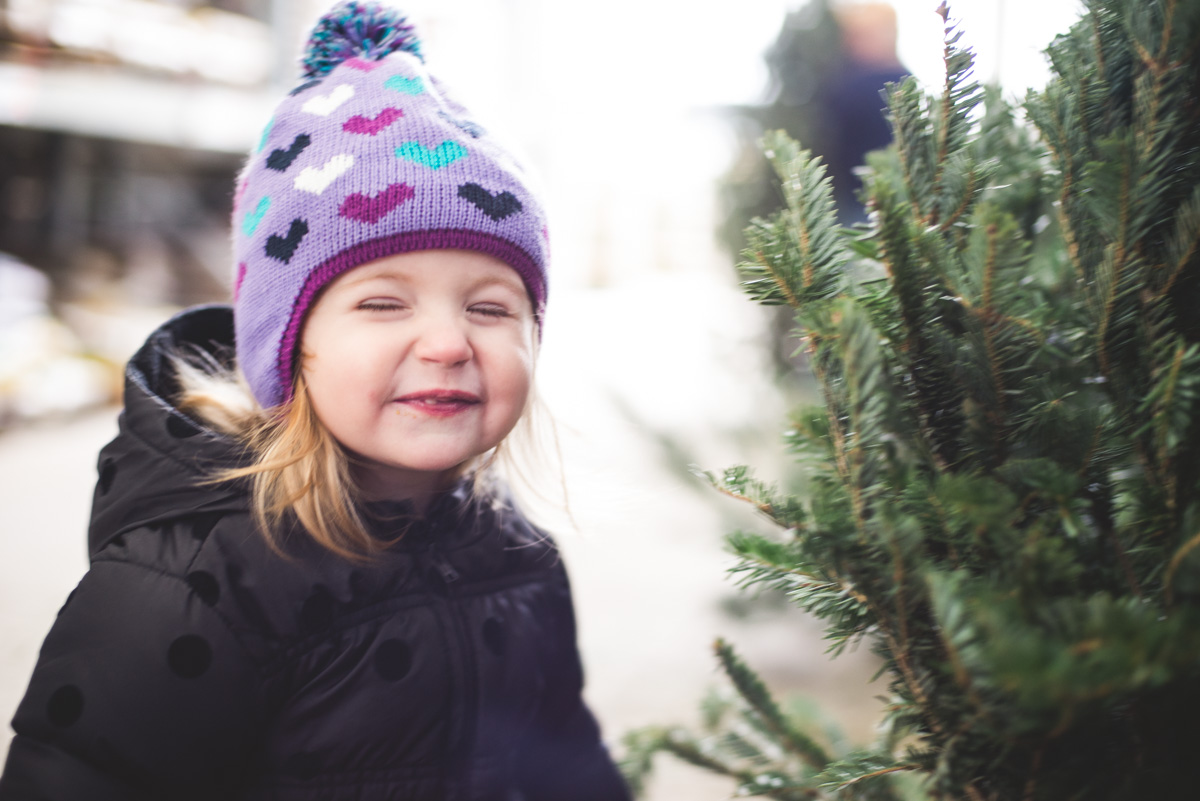 Christmas tree shopping last year.