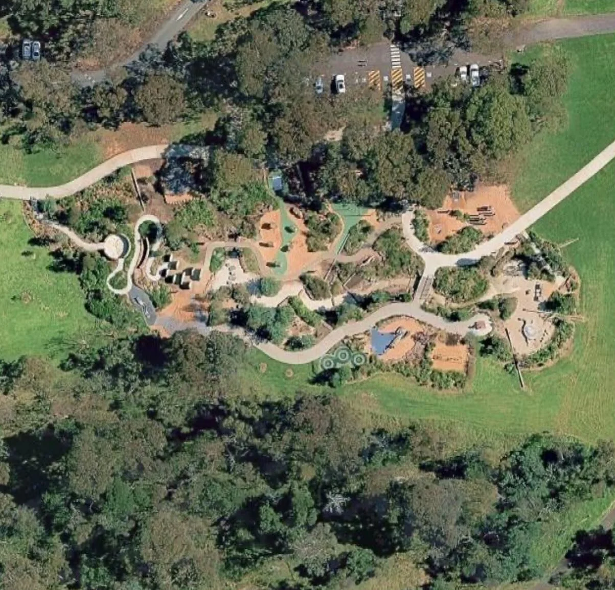 Here&rsquo;s a game of &lsquo;spot the differences&rsquo; for you to play; between the 2025 google aerial photo of Jells Park play space, and the concept plan for community consultation we prepared back in 2020.