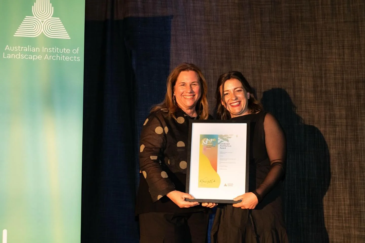 Anna O&rsquo;Sullivan has had a busy few weeks in Tasmania. Here she is a couple of weeks ago collecting an AILA National Award at the ceremony held in Hobart for the Castlemaine Maryborough Rail Trail Feasibility Study. She was back in Hobart earlie