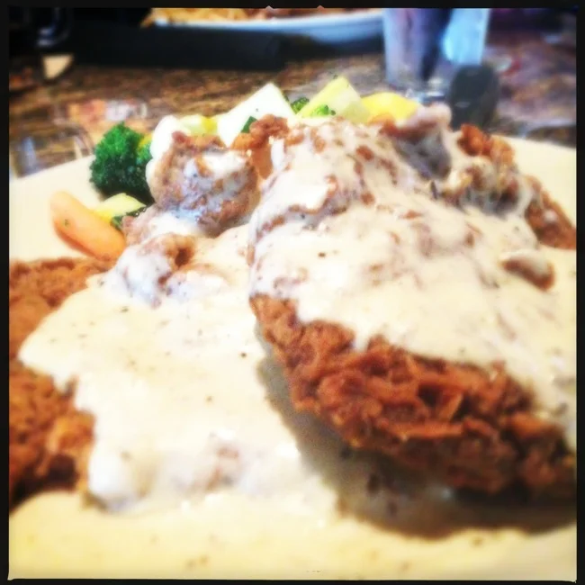 I went with the Texas Chicken Fried Steak. The meat was perfectly fork tender and well seasoned. The mixed veggies were a little undercooked for me, but had decent flavor.