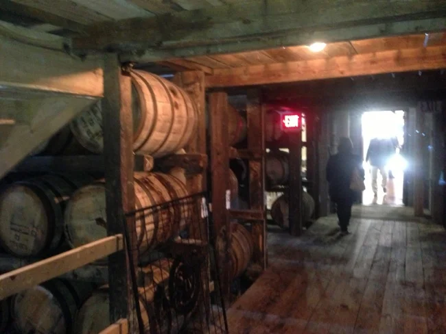 The small rickhouse at Makers Mark. A small number of barrels are kept here for the tour.
