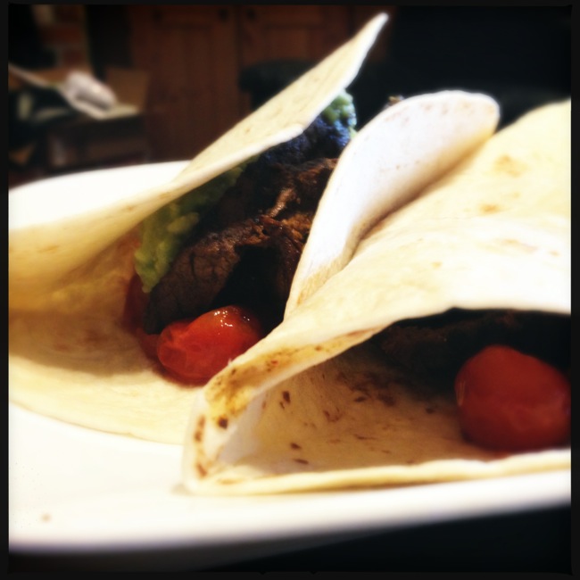 Steak tacos with slow-roasted cherry tomatoes and a simple guacamole were a big hit last night.