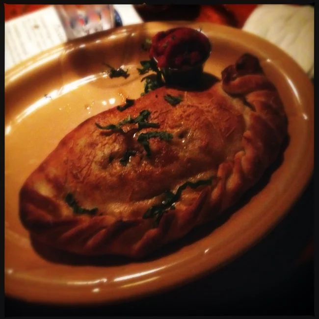 My calzone was filled with Pepperoni, Sausage, and Anchovies