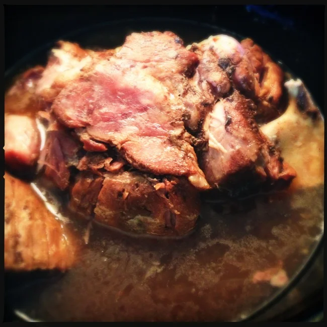 Kahlua Pork after 12 hours in the crock-pot