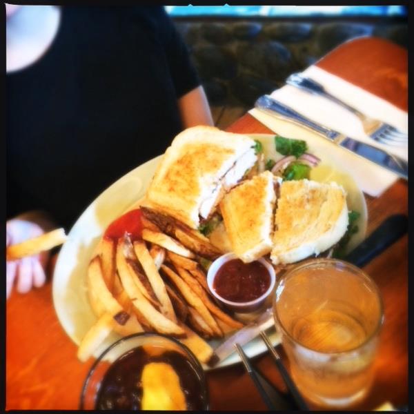 Hailey had a HUGE chicken sandwich. It ended up being two meals for her.